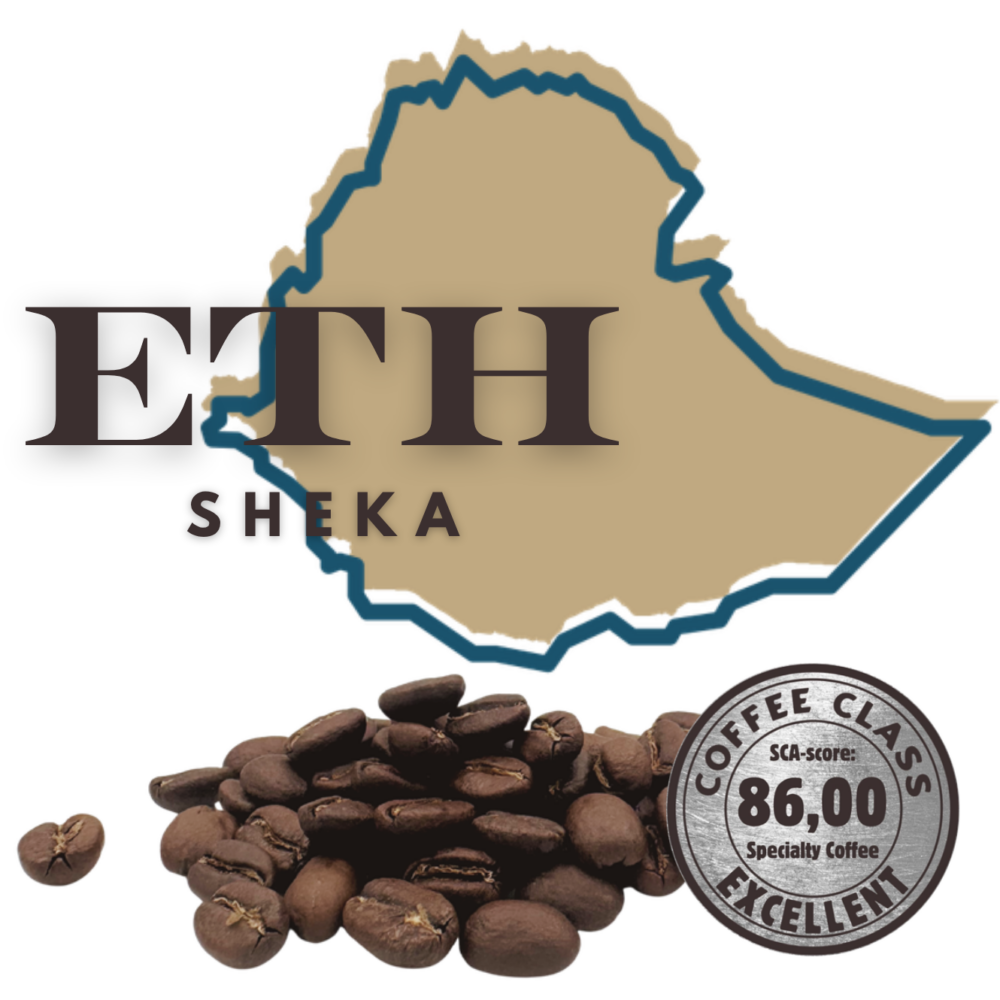 Ethiopië Sheka specialty coffee – licht-medium gebrande koffiebonen, SCA-score 86,00