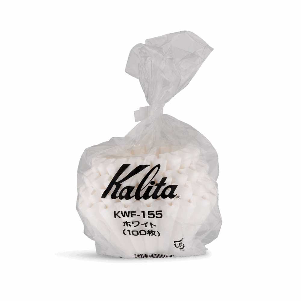 Kalita Wave 155 witte koffiefilters – 100 originele Japanse papieren filters met twintig golven en vlakke bodem